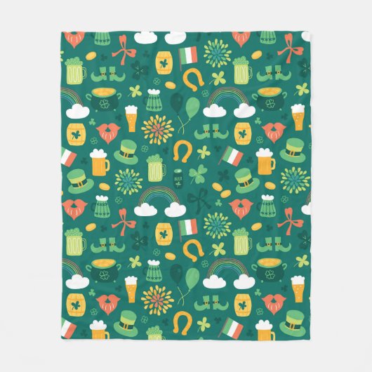 Cute Irish Icon Pattern Fleece Deken (Voorkant)