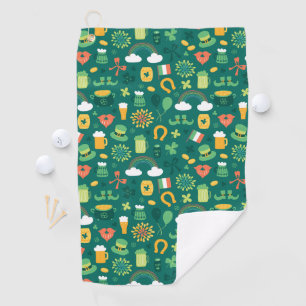 Cute Irish Icon Pattern Golfhanddoek