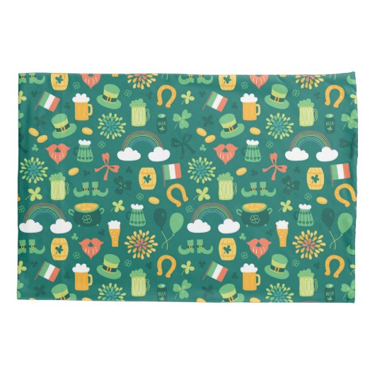 Cute Irish Icon Pattern Kussensloop (Achterkant-Links)