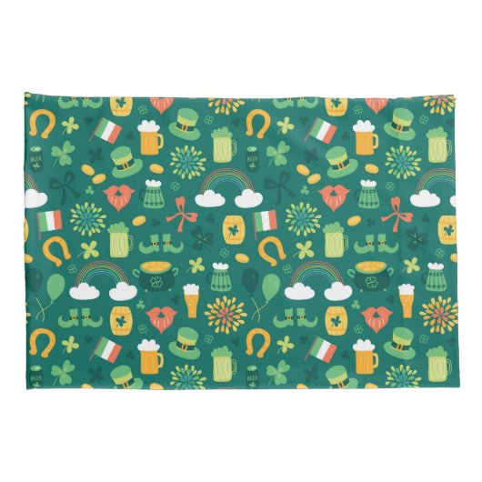 Cute Irish Icon Pattern Kussensloop (Achterkant-Rechts)