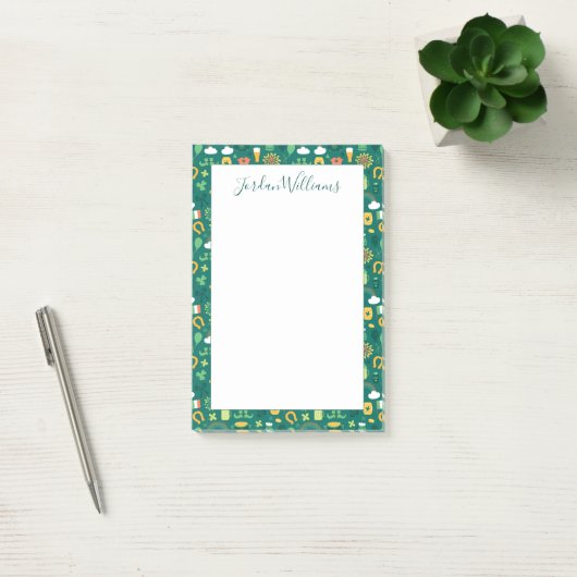 Cute Irish Icon Pattern Post-it® Notes (Kantoor)