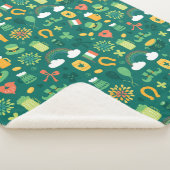 Cute Irish Icon Pattern Sherpa Deken (3/4)