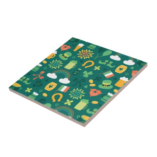 Cute Irish Icon Pattern Tegeltje (Zijkant)