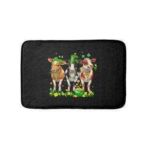Cute Irish Koe Leprechaun Shamrock St Patricks Day Badmat