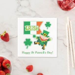 Cute Irish Leprechaun Servetten