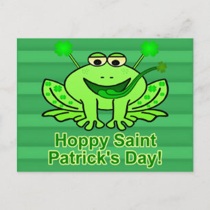 Cute Irish Saint Patrick's Day Frog Briefkaart