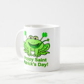 Cute Irish Saint Patrick's Day Frog Koffiemok (Voorkant links)