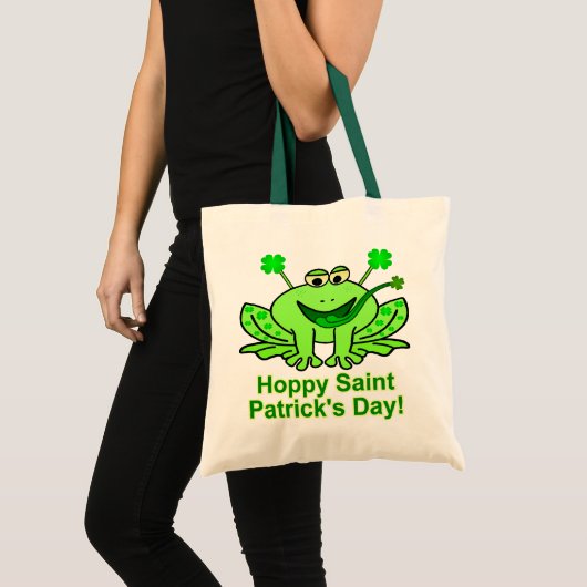 Cute Irish Saint Patrick's Day Frog Tote Bag (Voorkant (product))