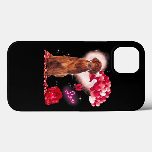 Cute Irish Setter Balloon Heart Valentijnsdag Val Case-Mate iPhone Case (Achterkant (horizontaal))