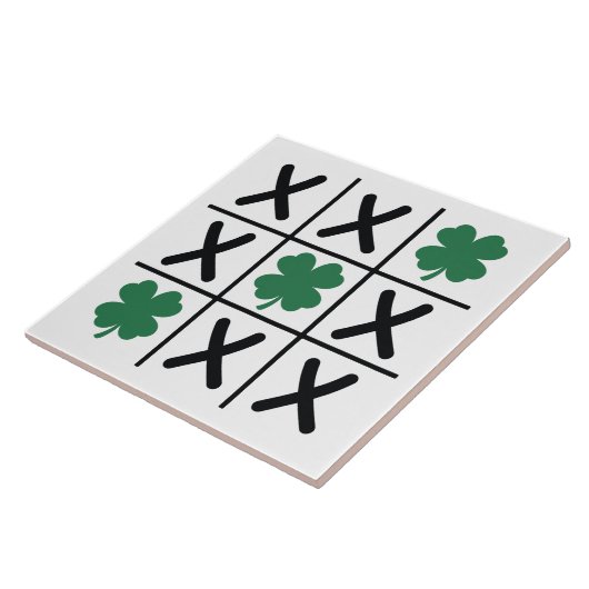Cute Irish Shamrock Tic Tac Toe Tegeltje (Zijkant)