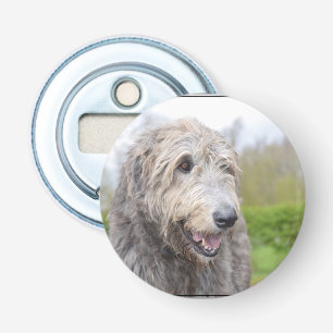 Cute Irish Wolfhound Button Flesopener