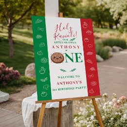 Cute  Italian Meatball First Birthday Party Sign