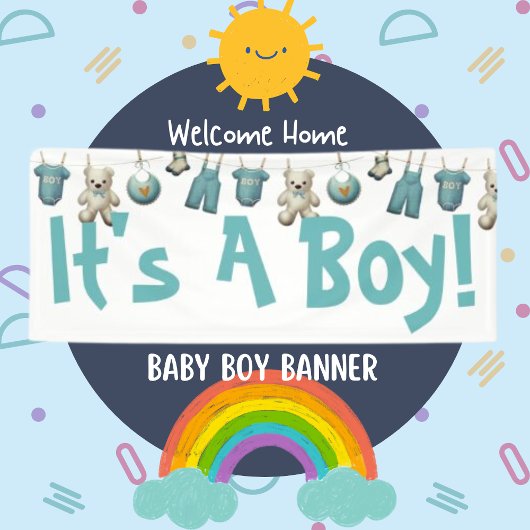 Cute It's A Boy Welcome Accueil Bannière