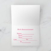 Cute It's A Girl Birthday Faire-part (Intérieur)