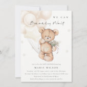 Cute Ivory Barly Wait Balloon Baby shower Uitnodig Bedankkaart (Voorkant)