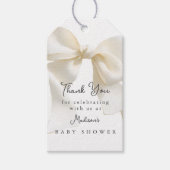 Cute Ivory Coquette Bow Baby Shower Cadeaulabel (Voorkant)