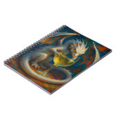 Cute Ivory Dragon & White Wine Fantasy Art Notitieboek (Linkerzijde)