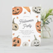 Cute Jack-o-Lantern Kinder Halloween Party Kaart (Staand voorkant)