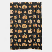 Cute Jack-o'-lantern Visite Serviette De Cuisine (Vertical)