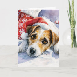 Cute Jack Russell Christmas Greeting Card  Feestdagen Kaart