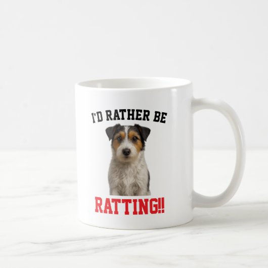 Cute Jack Russell 'I'd rather be RATTING' mug (Droite)