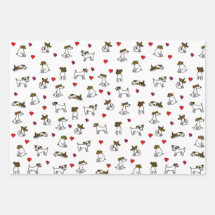 Cute Jack Russell Terrier Cartoon Cadeaupapier Set