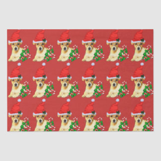 Cute Jack Russell Terrier Kerstmis Tissuepapier