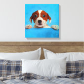 Cute Jack Russell Terrier Puppy Canvas Afdruk (Insitu (Slaapkamer))