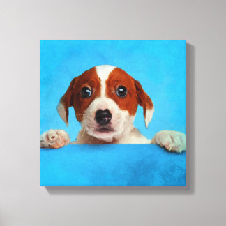 Cute Jack Russell Terrier Puppy Canvas Afdruk