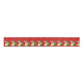 Cute Jack Russell Terrier Puppy Kerstmis Grosgrain Lint (Voorkant)
