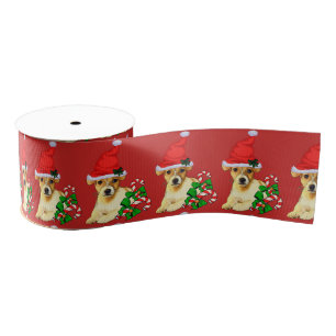 Cute Jack Russell Terrier Puppy Kerstmis Grosgrain Lint