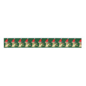 Cute Jack Russell Terrier Puppy Kerstmis Grosgrain Lint (Voorkant)