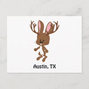 Cute Jackalope - Austin, Texas Briefkaart