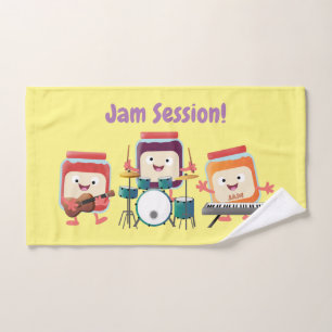 Cute jam Session cartoon Musician humor Bad Handdoek