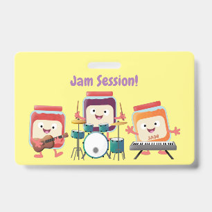 Cute jam Session cartoon Musician humor Badge