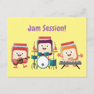 Cute jam Session cartoon Musician humor Briefkaart