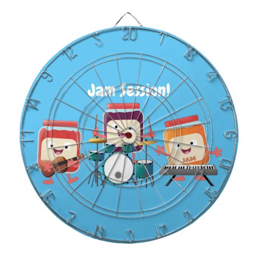 Cute jam Session cartoon Musician humor Dartbord (Voorkant)
