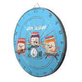 Cute jam Session cartoon Musician humor Dartbord (Voorkant Rechts)