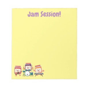 Cute jam Session cartoon Musician humor Notitieblok