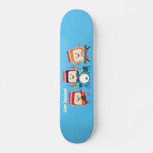 Cute jam Session cartoon Musician humor Skateboard