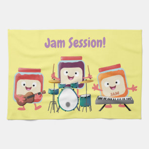 Cute jam Session cartoon Musician humor Theedoek