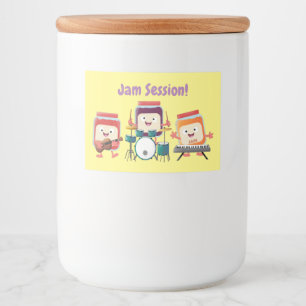 Cute jam Session cartoon Musician humor Voedselcontainer Etiket