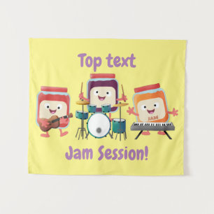 Cute jam Session cartoon Musician humor Wandkleed