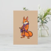 Cute Japanese Samurai Squirrel Bedankkaart (Staand voorkant)