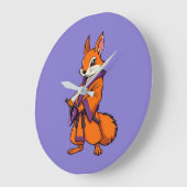 Cute Japanese Samurai Squirrel Grote Klok (Hoek)