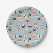 Cute Japans Sushi Pattern Papieren Bordje (Voorkant)