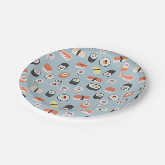 Cute Japans Sushi Pattern Papieren Bordje (Gekanteld)