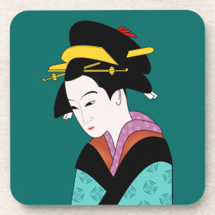 Cute Japanse Geisha Bier Onderzetter
