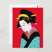 Cute Japanse Geisha Briefkaart (Voorkant / Achterkant)