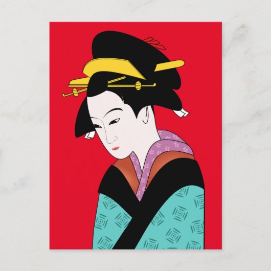 Cute Japanse Geisha Briefkaart (Voorkant)